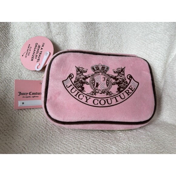 Juicy Couture Velour Travel Jewelry Organizer Storage Case Pink Y2K NWT - Picture 2 of 7
